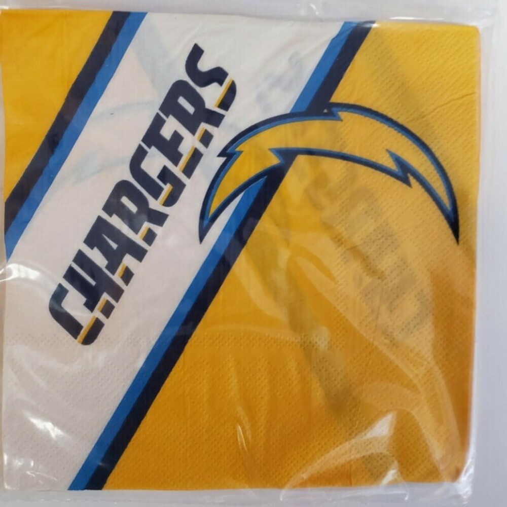 NFL Los Angeles Chargers Lot of 4 Napkin Packs Sports Parties Tailgates Man Cave - Picture 3 of 3